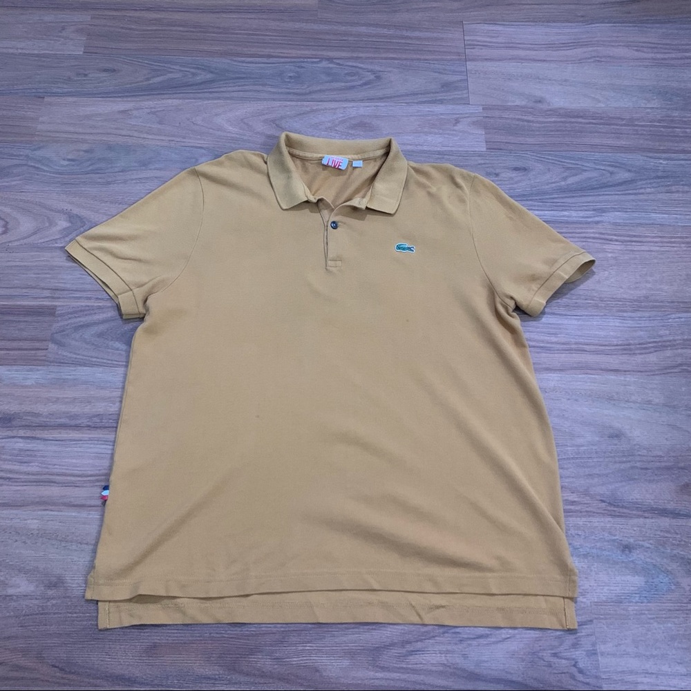 Lacoste Live Mustard Yellow Tennis Polo Shirt Slim Fit Men’s Large